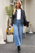 Raw Hem High Waist Straight Leg Loose Jeans
